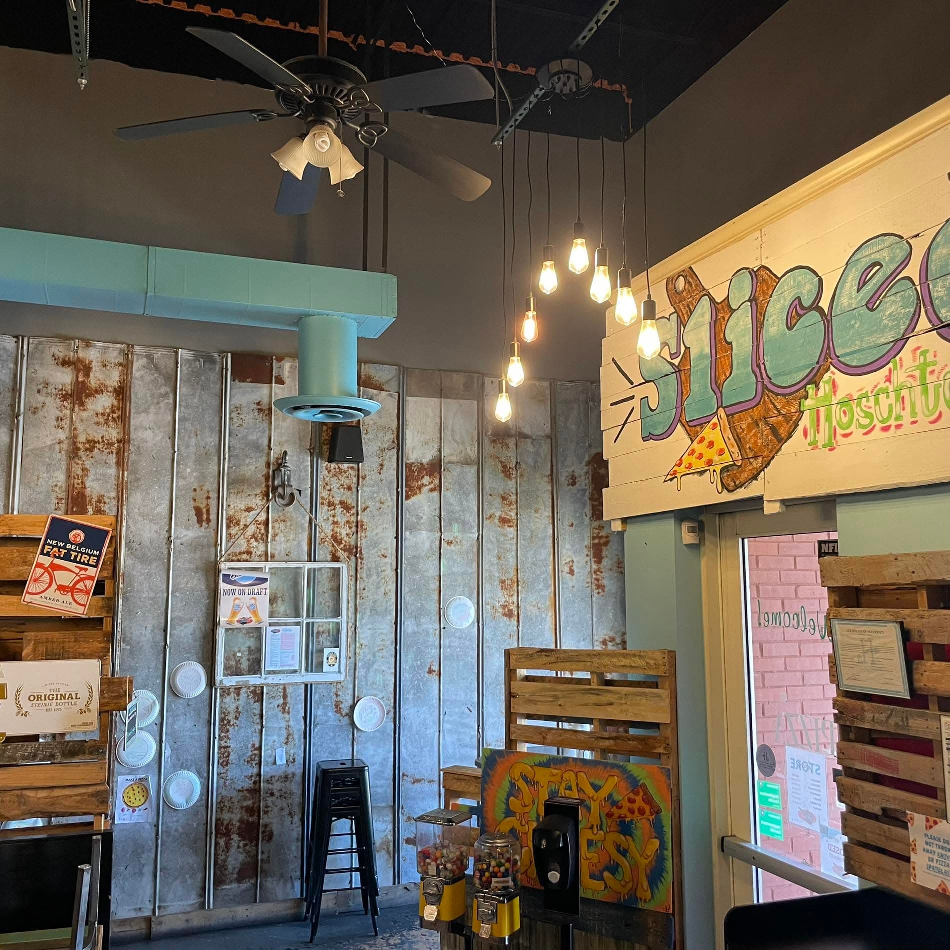 Inside the Sliced Pizza dining room